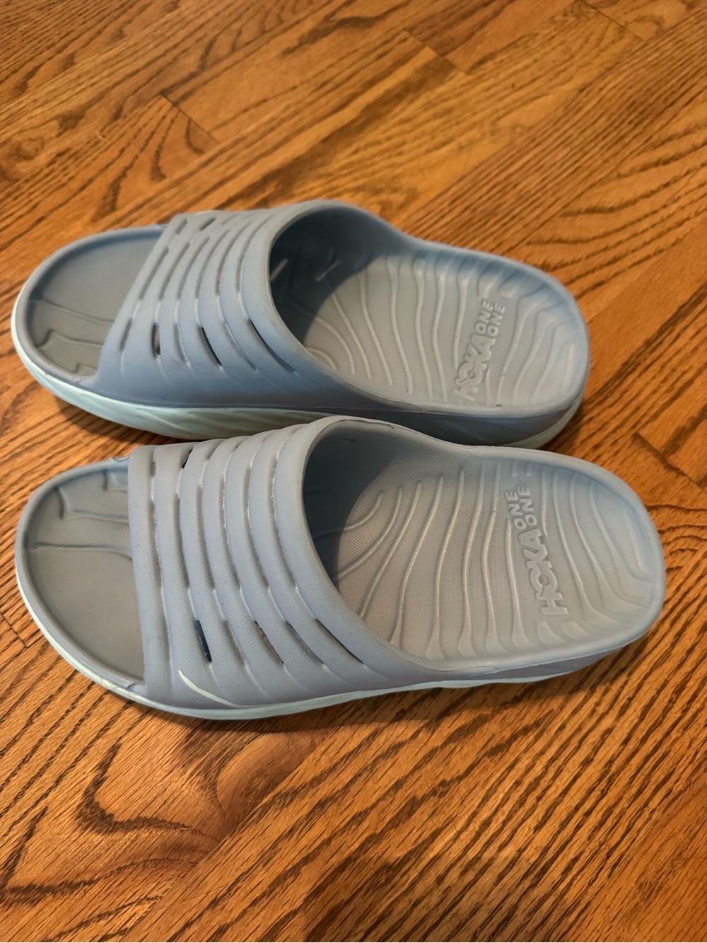 Hoka One Light Blue Slip-On Unisex Athletic Slide Sandals - Women’s Size 8 - Picture 3 of 6